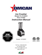 Omcan IC-IT-0003 Instruction Manual