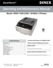 CFS DINEX DuraTherm DX2011208 Operating And Maintenance Manual