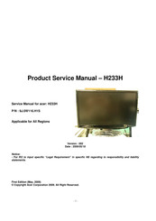 Acer H233H Product Service Manual