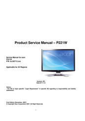 Acer P221W Product Service Manual