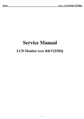 Acer B223HQ Service Manual