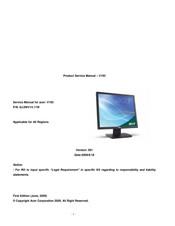 Acer V193 Product Service Manual