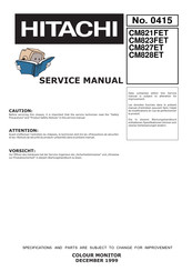 Hitachi CM821FET Service Manual