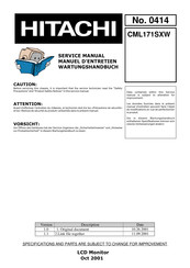 Hitachi CML171SXW Service Manual