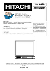 Hitachi CPX2102MS Service Manual