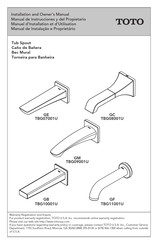 Toto GM TBG09001U Installation And Owner's Manual