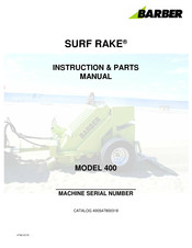 Barber SURF RAKE 400 Instruction & Parts Manual