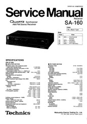 Technics QUARTZ SA-160 Service Manual