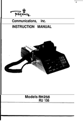 Regency RU156 Instruction Manual