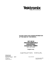 Tektronix DC5010 Instruction Manual