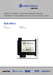 Ametek Dunkermotoren BGE 6060 A EC Translation Of The Original Function And Connection Manual