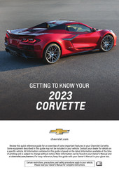 Chevrolet Corvette 2023 Getting To Know Manual