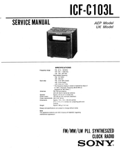Sony ICF-C103L Service Manual