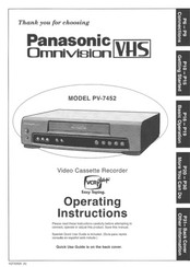 Panasonic OmnivisionVHS PV-7452 Operating Instructions Manual
