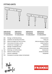 Franke AQFU0241 2030064987 Installation And Operating Instructions Manual