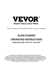 VEVOR BSC-A601 Operating Instructions Manual