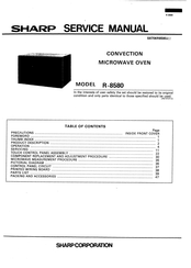 Sharp R-8580 Service Manual