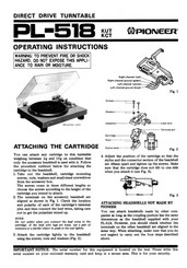 Pioneer PL-518 KUT Operating Instructions Manual