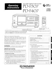Pioneer PD-F407 Operating Instructions Manual