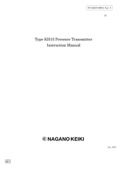 Nagano Keiki KH15-M 3 Series Instruction Manual