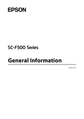 Epson SC-F500 Series General Information Manual