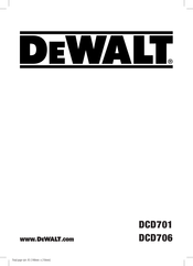 DeWalt DCD701N Original Instructions Manual