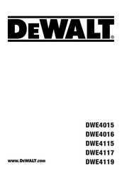 DeWalt DWE4117-1 Original Instructions Manual