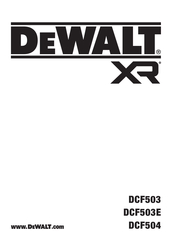 DeWalt DCF503 Original Instructions Manual