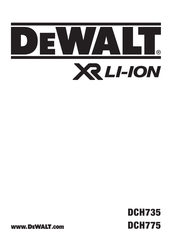 DeWalt XR LI-ION DCH775N Original Instructions Manual