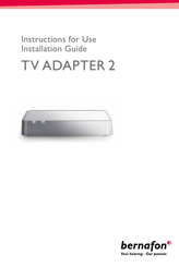 Bernafon TV ADAPTER 2 Instructions For Use Manual