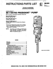 Graco PRESIDENT 207-706 Instructions-Parts List Manual