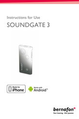 Bernafon SoundGate 3 Instructions For Use Manual