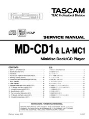 Tascam MD-CD1 Service Manual