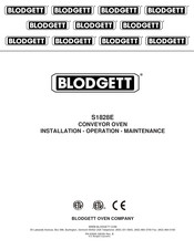 Blodgett S1828E Installation Operation & Maintenance