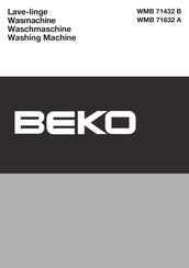 Beko WMB 71432 B Manual