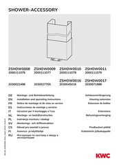 KWC ZSHOW0017 Installation And Operating Instructions Manual