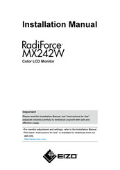 Eizo RadiForce MX242 Installation Manual