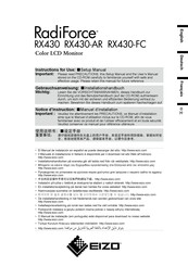 Eizo RadiForce RX430 Instructions For Use Manual