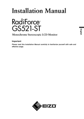 Eizo RadiForce GS521-ST Installation Manual