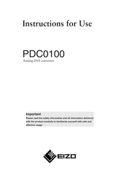Eizo PDC0100 Instructions For Use Manual