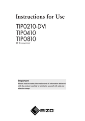 Eizo TIP2010-DVI Instructions For Use Manual