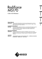 Eizo RadiForce MS170 Setup Manual