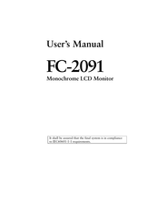 Eizo FC-2091 User Manual