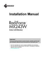 Eizo RadiForce MX243W Installation Manual