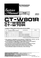 Pioneer CT-W701R Service Manual