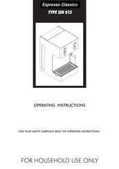 Saeco SIN 015 Operating Instructions Manual
