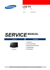 Samsung LE32E42 E2W Series Service Manual
