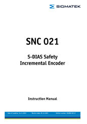 SIGMATEK SNC 021 Instruction Manual