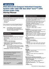 Advantech PCE-2033 Startup Manual