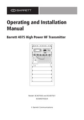 Barrett 4075 Operating And Installation Manual
